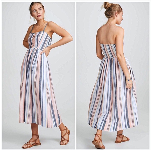 Free People Dresses & Skirts - Free People Lilah Striped Boho Midi Dress XS NWT